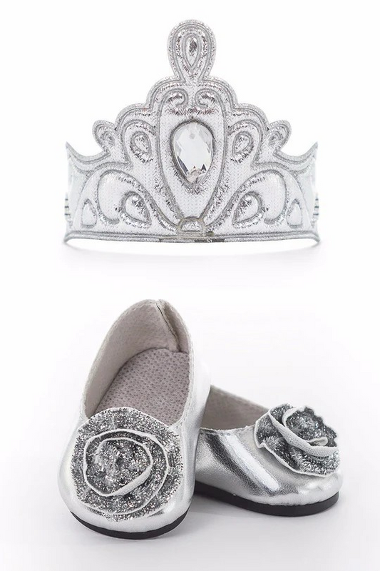 Doll Shoes and Tiara Silver