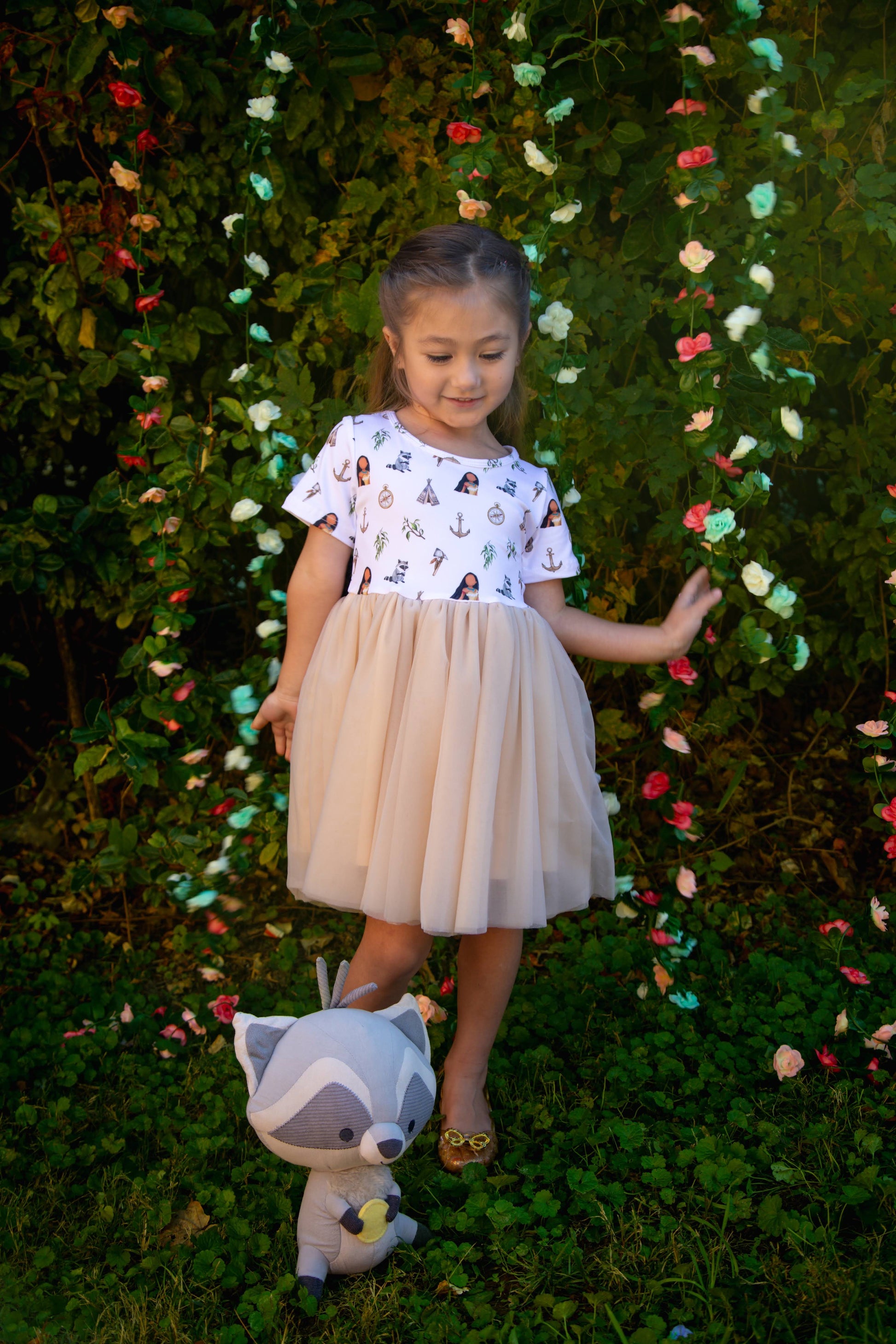 pocahontas pink dress Pocahontas in a hoopskirt and sitting in a big dress