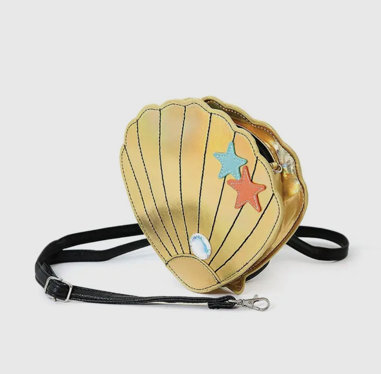 Golden Sea Shell Crossbody Bag